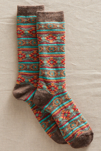 Santa Fe Stripe Alpaca Socks