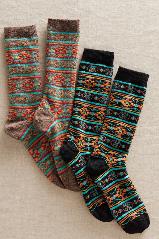 Santa Fe Stripe Alpaca Socks